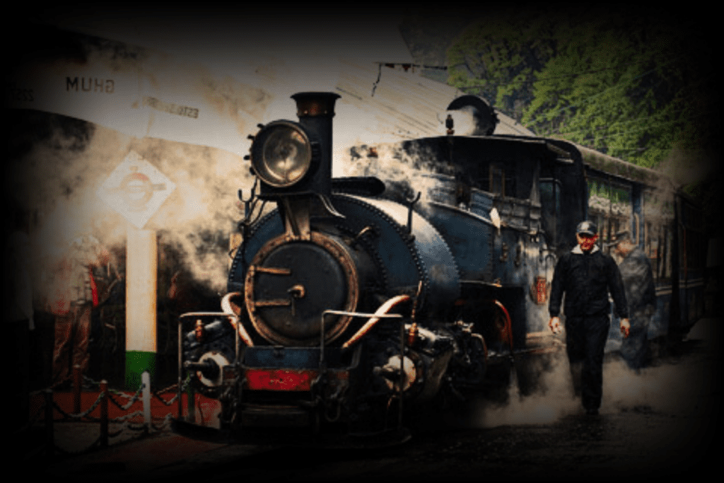 A beautiful toy train in darjeeling